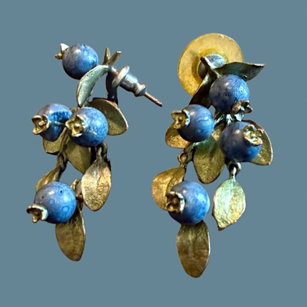 Michel Michaud Blueberry Cluster Drop Earrings